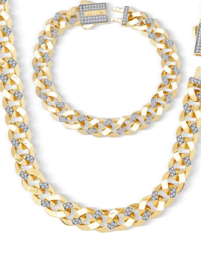 14 Ayar Altın 11 mm Taşlı Gurmet Set resmi