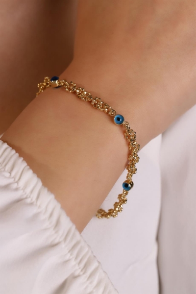 14 Ayar Altın Dorikalı Nazar Boncuklu Bileklik için detayları göster 14 Ayar Altın Dorikalı Nazar Boncuklu Bileklik resmi