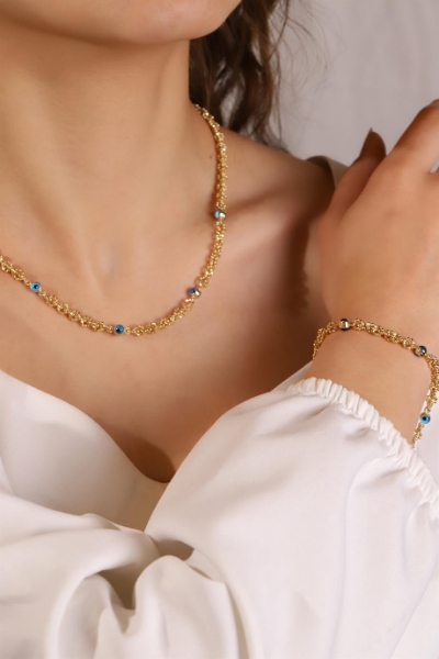 14 Ayar Altın Dorikalı Nazar Boncuklu Bileklik için detayları göster 14 Ayar Altın Dorikalı Nazar Boncuklu Bileklik resmi