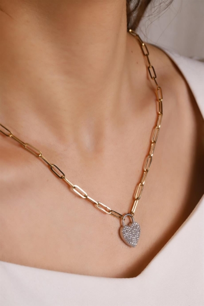 14 Ayar Altın Kalpli Ataç Kolye için detayları göster 14 Ayar Altın Kalpli Ataç Kolye resmi