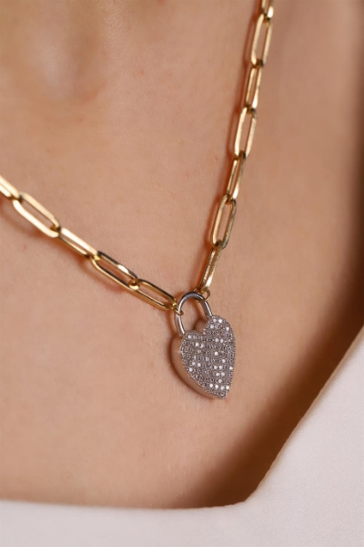 14 Ayar Altın Kalpli Ataç Kolye için detayları göster 14 Ayar Altın Kalpli Ataç Kolye resmi