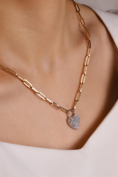 14 Ayar Altın Kalpli Ataç Kolye için detayları göster 14 Ayar Altın Kalpli Ataç Kolye resmi