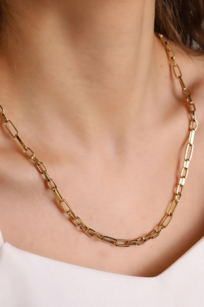 14 Ayar Altın Kalın Ataç Kolye için detayları göster 14 Ayar Altın Kalın Ataç Kolye resmi