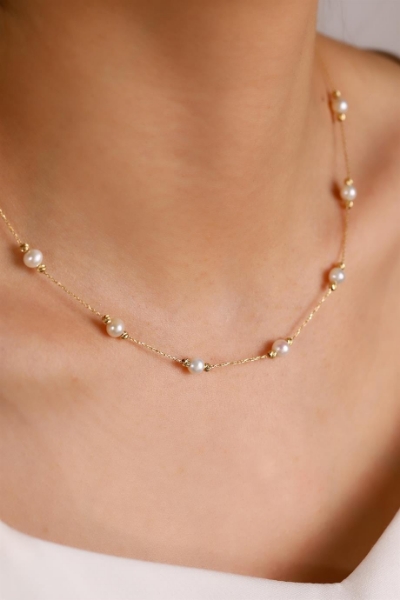 14 Ayar Altın İncili Dorikalı Kolye için detayları göster 14 Ayar Altın İncili Dorikalı Kolye resmi