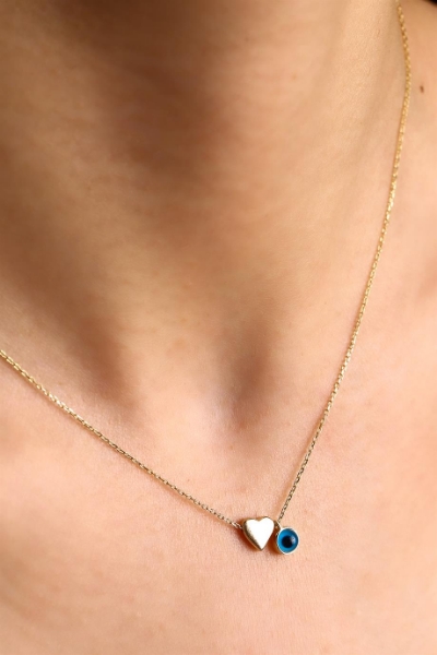 14 Ayar Altın Nazar Boncuklu Kalpli Kolye için detayları göster 14 Ayar Altın Nazar Boncuklu Kalpli Kolye resmi