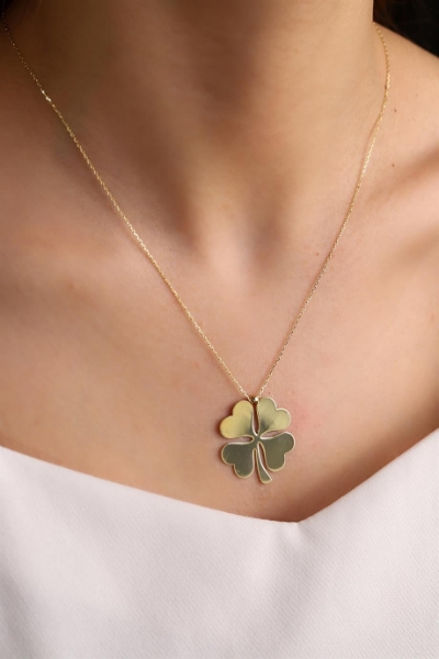 14 Ayar Altın Yonca Kolye Kolye için detayları göster 14 Ayar Altın Yonca Kolye Kolye resmi