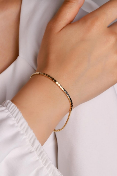 14 Ayar Altın Taşsız Suyolu Bileklik için detayları göster 14 Ayar Altın Taşsız Suyolu Bileklik resmi