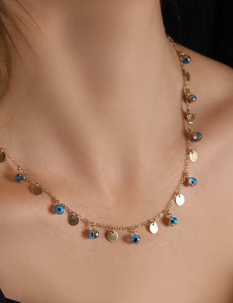 14 Ayar Altın Nazar Boncuklu Pullu Kolye için detayları göster 14 Ayar Altın Nazar Boncuklu Pullu Kolye resmi