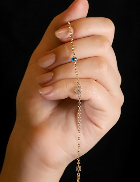 14 Ayar Altın Nazar Boncuklu Kalpli Bileklik için detayları göster 14 Ayar Altın Nazar Boncuklu Kalpli Bileklik resmi