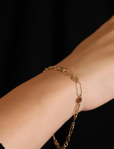 14 Ayar Altın Pullu Ataç Bileklik için detayları göster 14 Ayar Altın Pullu Ataç Bileklik resmi