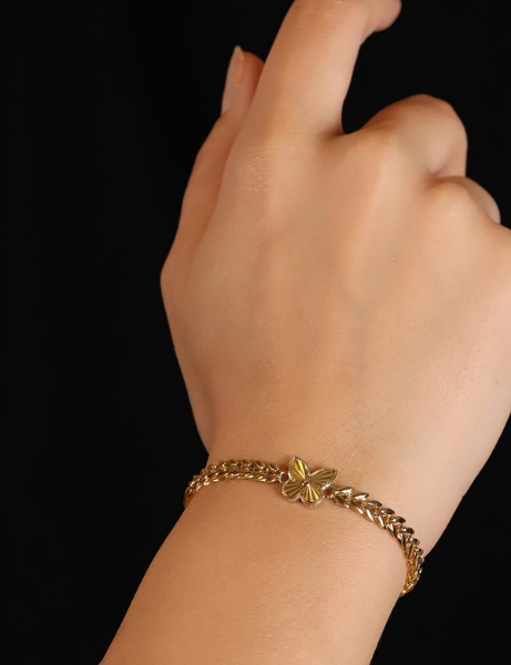 14 Ayar Altın Kelebekli Buğday Bileklik için detayları göster 14 Ayar Altın Kelebekli Buğday Bileklik resmi