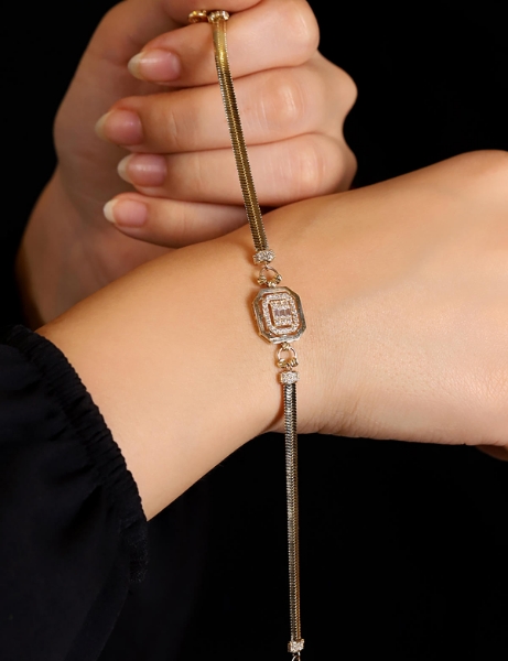 14 Ayar Altın Bagetli Balık Sırtı Bileklik için detayları göster 14 Ayar Altın Bagetli Balık Sırtı Bileklik resmi