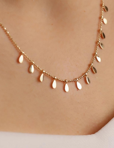 14 Ayar Altın Damla Pullu Kolye için detayları göster 14 Ayar Altın Damla Pullu Kolye resmi