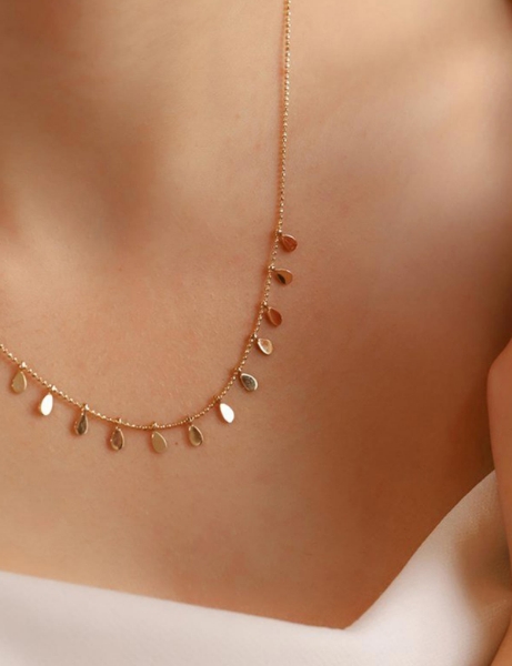 14 Ayar Altın Damla Pullu Kolye için detayları göster 14 Ayar Altın Damla Pullu Kolye resmi