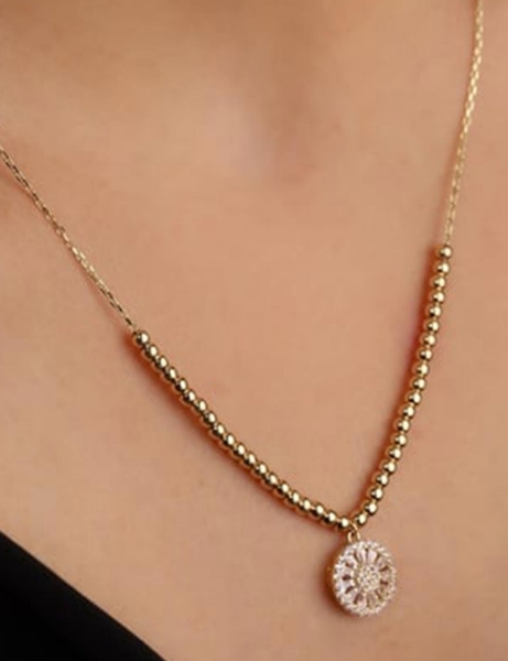 14 Ayar Altın Oval Baget Kolye için detayları göster 14 Ayar Altın Oval Baget Kolye resmi