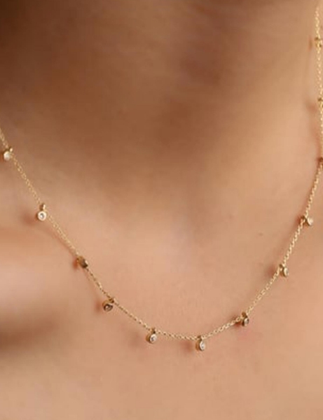 14 Ayar Altın Mini Taşlı Kolye için detayları göster 14 Ayar Altın Mini Taşlı Kolye resmi