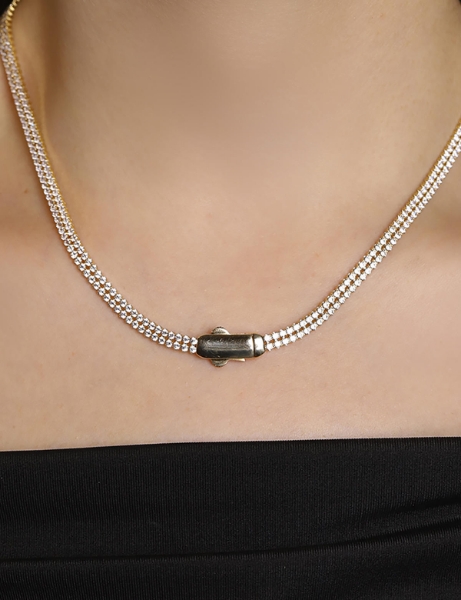 14 Ayar Altın Çift Sıra Suyolu Kolye için detayları göster 14 Ayar Altın Çift Sıra Suyolu Kolye resmi