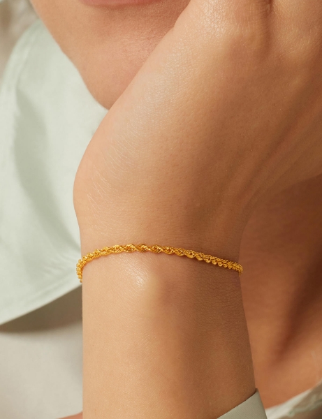 14 Ayar Altın İnce Halat Bileklik için detayları göster 14 Ayar Altın İnce Halat Bileklik resmi