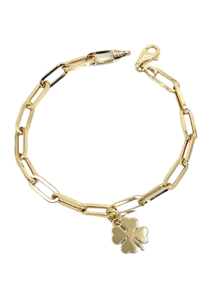 14 Ayar Altın Yoncalı Ataç Bileklik için detayları göster 14 Ayar Altın Yoncalı Ataç Bileklik resmi