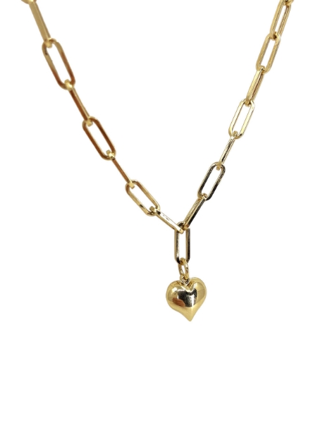 14 Ayar Altın Kalpli Ataç Zincir için detayları göster 14 Ayar Altın Kalpli Ataç Zincir resmi