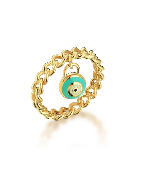 14 Ayar Altın Nazar Kilit Dilek Yüzük için detayları göster 14 Ayar Altın Nazar Kilit Dilek Yüzük resmi