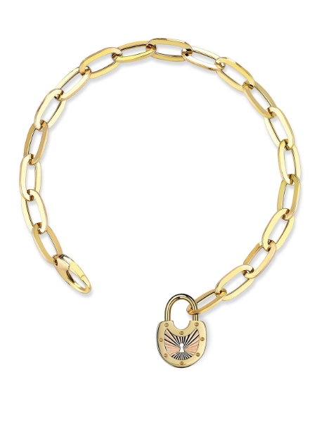 14 Ayar Altın Açılır-Kapanır Dilek Kilitli Bileklik için detayları göster 14 Ayar Altın Açılır-Kapanır Dilek Kilitli Bileklik resmi