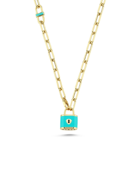 14 Ayar Altın Turkuaz Mineli Dilek Kolye için detayları göster 14 Ayar Altın Turkuaz Mineli Dilek Kolye resmi