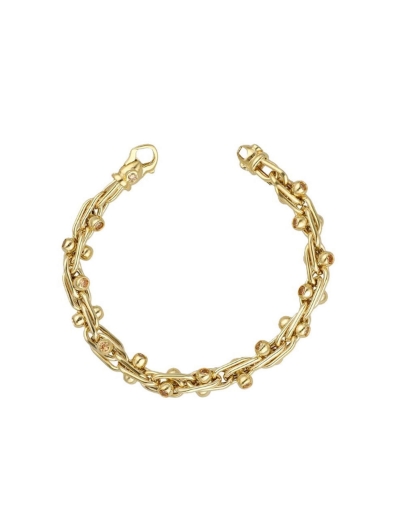 14 Ayar Altın Burgulu Taşlı Bileklik resmi