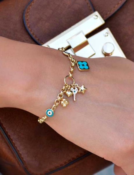 14 Ayar Altın Göz Mineli Sallantılı Bileklik için detayları göster 14 Ayar Altın Göz Mineli Sallantılı Bileklik resmi