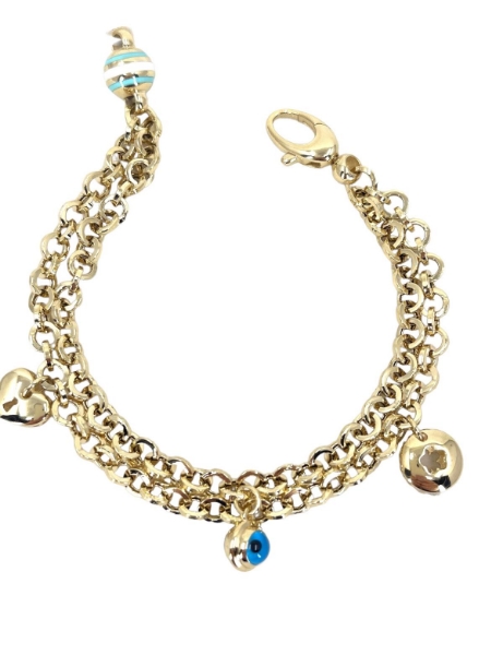 14 Ayar Altın Nazar Boncuk Sallantılı Bileklik için detayları göster 14 Ayar Altın Nazar Boncuk Sallantılı Bileklik resmi