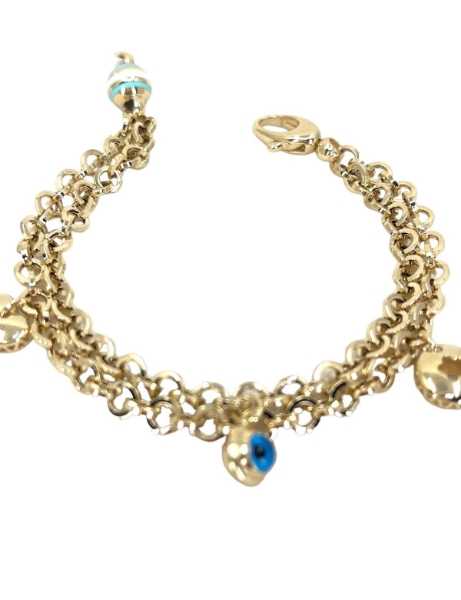 14 Ayar Altın Nazar Boncuk Sallantılı Bileklik için detayları göster 14 Ayar Altın Nazar Boncuk Sallantılı Bileklik resmi