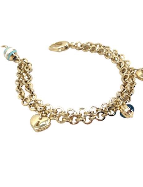 14 Ayar Altın Nazar Boncuk Sallantılı Bileklik için detayları göster 14 Ayar Altın Nazar Boncuk Sallantılı Bileklik resmi