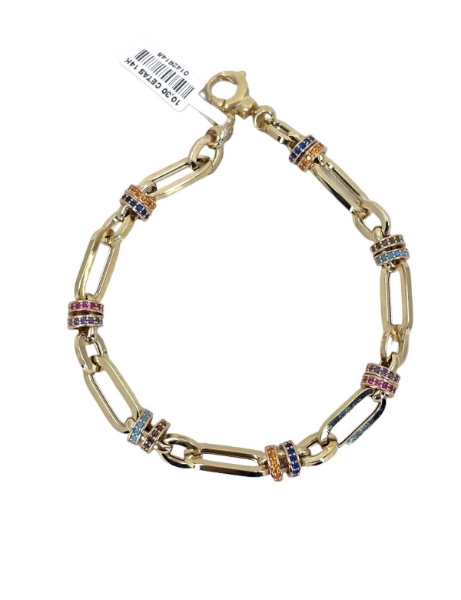 14 Ayar Altın Renkli Taşlı Bileklik için detayları göster 14 Ayar Altın Renkli Taşlı Bileklik resmi