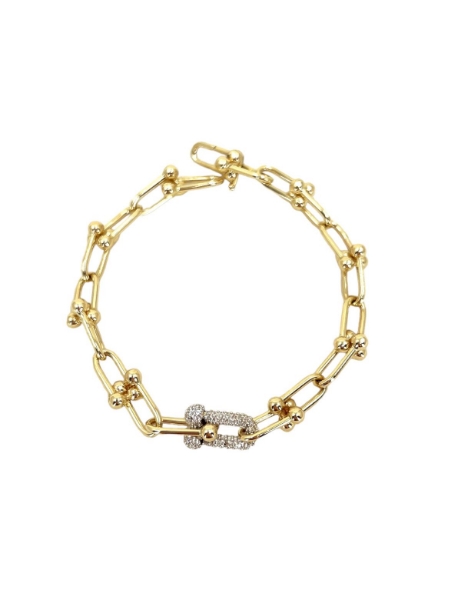 14 Ayar Altın Toplu Taşlı Ataç Bileklik için detayları göster 14 Ayar Altın Toplu Taşlı Ataç Bileklik resmi