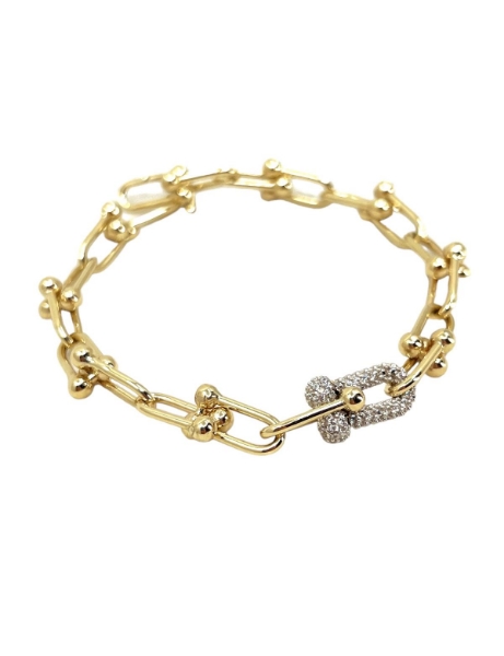 14 Ayar Altın Toplu Taşlı Ataç Bileklik için detayları göster 14 Ayar Altın Toplu Taşlı Ataç Bileklik resmi