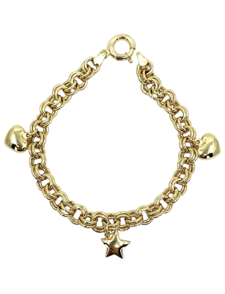 14 Ayar Altın Kalp Sallantılı Bileklik için detayları göster 14 Ayar Altın Kalp Sallantılı Bileklik resmi