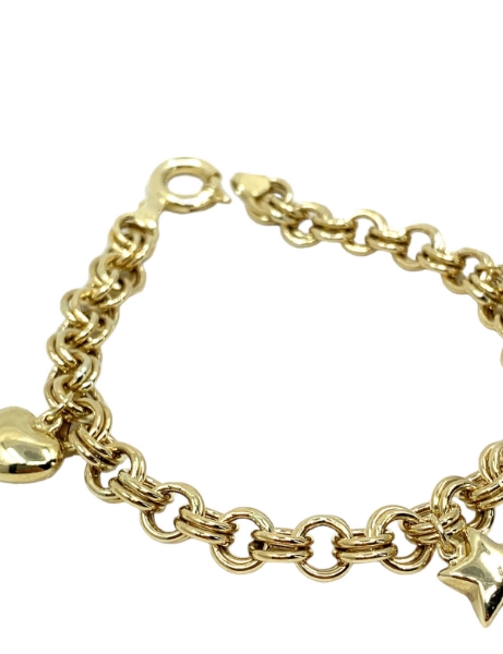 14 Ayar Altın Kalp Sallantılı Bileklik için detayları göster 14 Ayar Altın Kalp Sallantılı Bileklik resmi