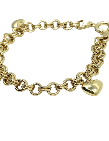 14 Ayar Altın Kalp Sallantılı Bileklik için detayları göster 14 Ayar Altın Kalp Sallantılı Bileklik resmi