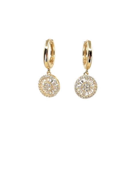 14 Ayar Altın Oval Sallantılı Küpe için detayları göster 14 Ayar Altın Oval Sallantılı Küpe resmi