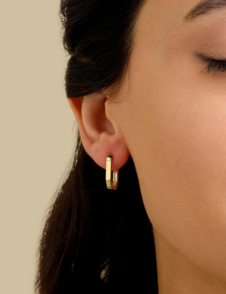 14 Ayar Altın Kare Tasarım Küpe için detayları göster 14 Ayar Altın Kare Tasarım Küpe resmi