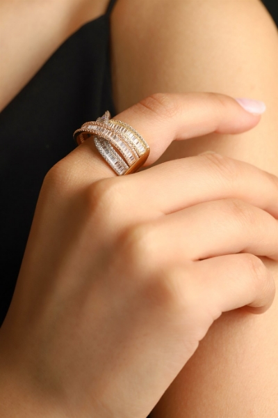 14 Ayar Altın 3 Renk Tasarım Yüzük için detayları göster 14 Ayar Altın 3 Renk Tasarım Yüzük resmi