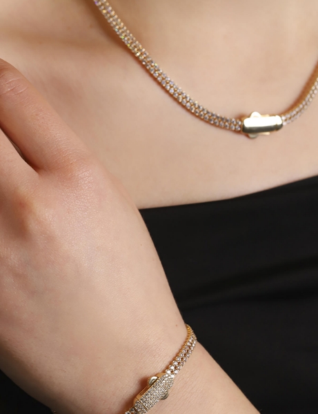 14 Ayar Altın Çift Sıra Suyolu Bileklik için detayları göster 14 Ayar Altın Çift Sıra Suyolu Bileklik resmi