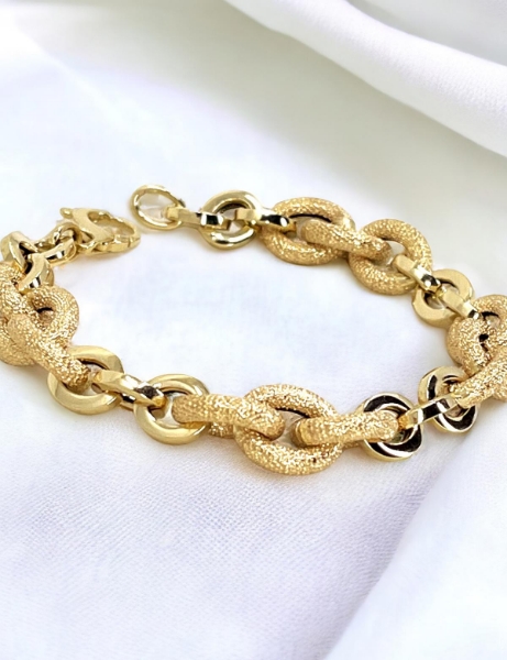 14 Ayar Altın Kumlu Halka Bileklik için detayları göster 14 Ayar Altın Kumlu Halka Bileklik resmi