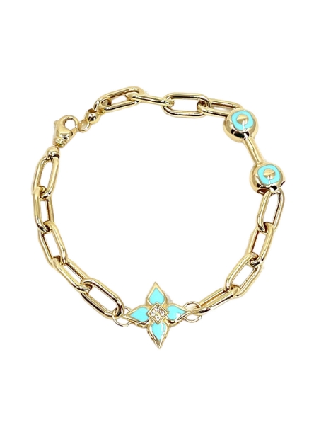 14 Ayar Altın Mineli Yonca Bileklik için detayları göster 14 Ayar Altın Mineli Yonca Bileklik resmi