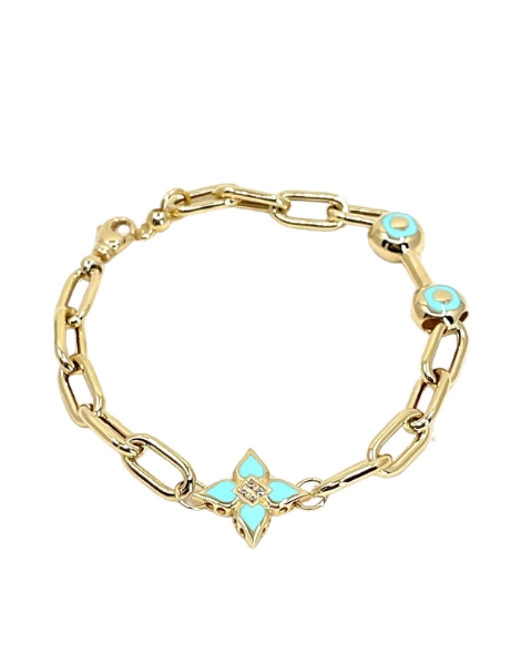 14 Ayar Altın Mineli Yonca Bileklik için detayları göster 14 Ayar Altın Mineli Yonca Bileklik resmi