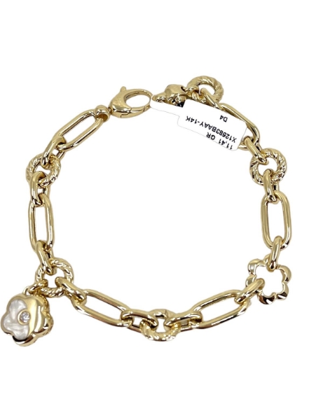 14 Ayar Altın Yonca Sallantılı Ataç bileklik için detayları göster 14 Ayar Altın Yonca Sallantılı Ataç bileklik resmi