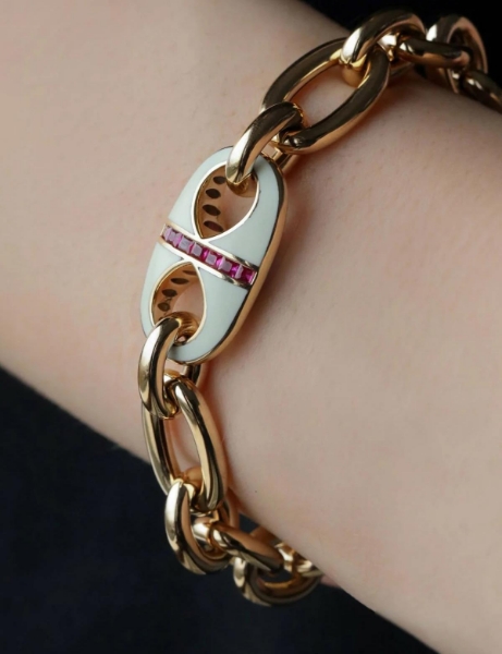 14 Ayar Altın Beyaz Mineli Ataç Bileklik için detayları göster 14 Ayar Altın Beyaz Mineli Ataç Bileklik resmi