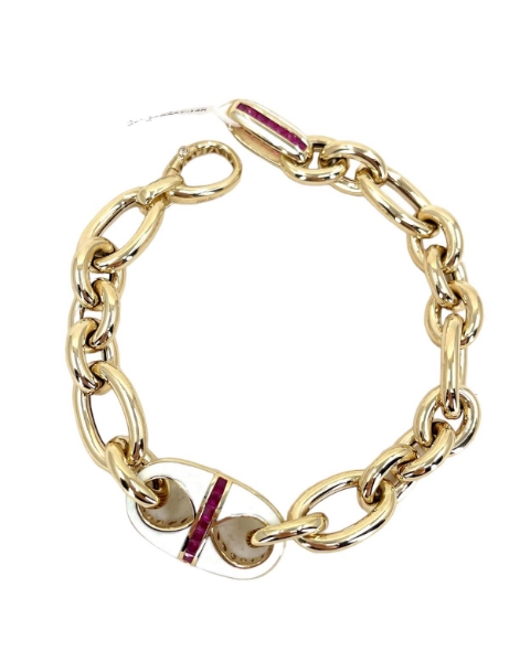 14 Ayar Altın Beyaz Mineli Ataç Bileklik için detayları göster 14 Ayar Altın Beyaz Mineli Ataç Bileklik resmi