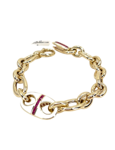 14 Ayar Altın Beyaz Mineli Ataç Bileklik için detayları göster 14 Ayar Altın Beyaz Mineli Ataç Bileklik resmi