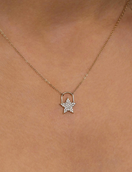 14 Ayar Altın Taşlı Yıldız Kolye için detayları göster 14 Ayar Altın Taşlı Yıldız Kolye resmi